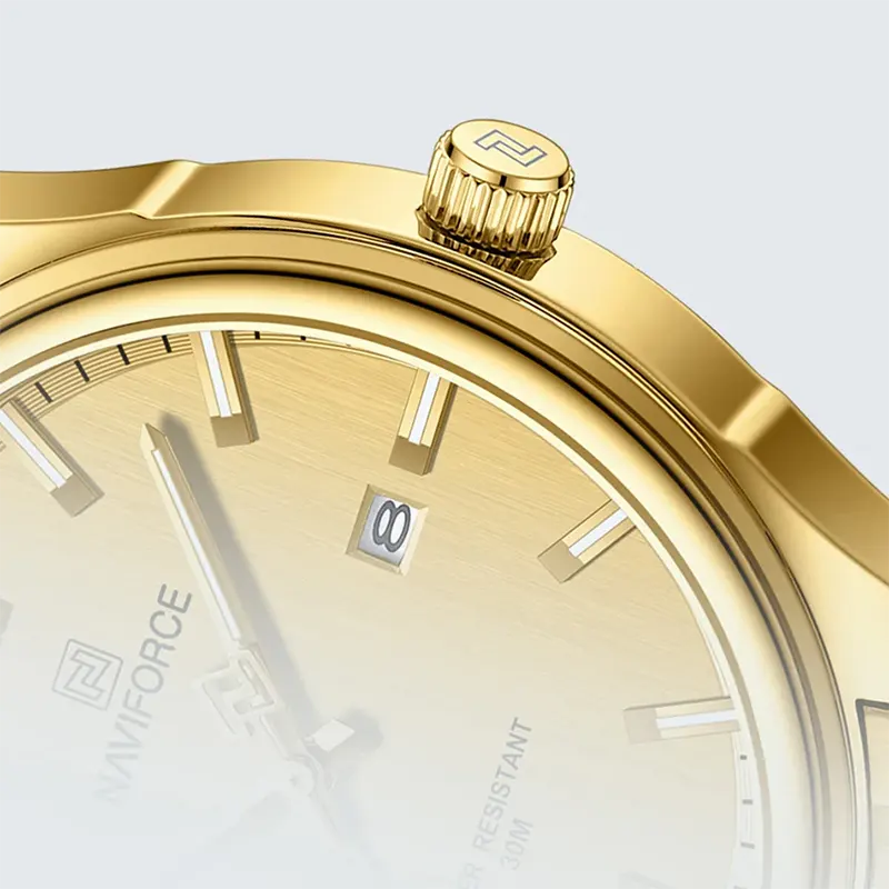 Naviforce NF8039 Gold-tone Couple Watch